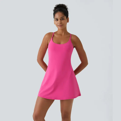 🔥 Viral Easy-Peezy Active Dress™ 💖 Backless • Buttery Soft • Built-In Shorts