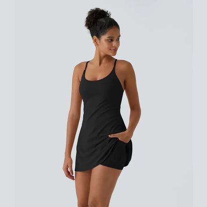 🔥 Viral Easy-Peezy Active Dress™ 💖 Backless • Buttery Soft • Built-In Shorts