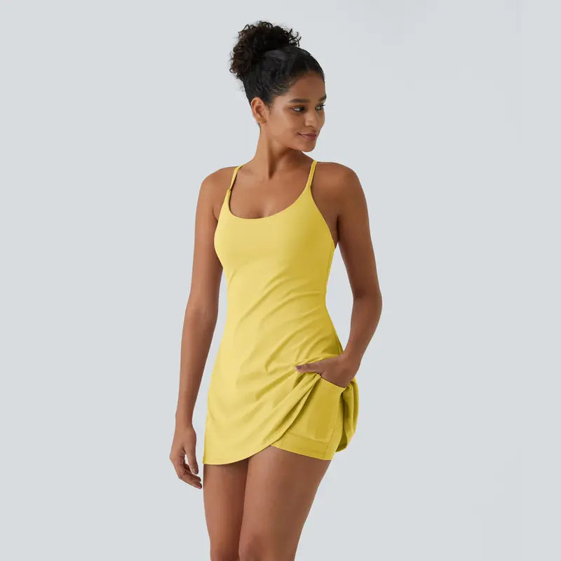 🔥 Viral Easy-Peezy Active Dress™ 💖 Backless • Buttery Soft • Built-In Shorts